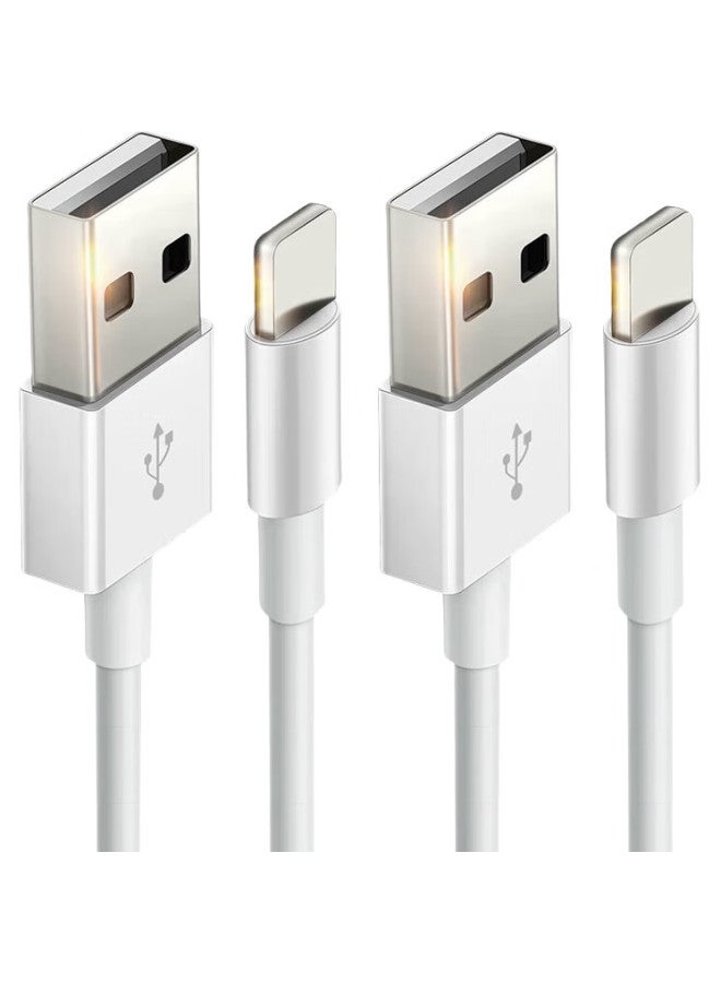 Lenvog [2-Pack] Apple Lightning Charging Cable 2A Fast Charge For Iphone 14/13/12/11/Ipad 1M White - Image 3