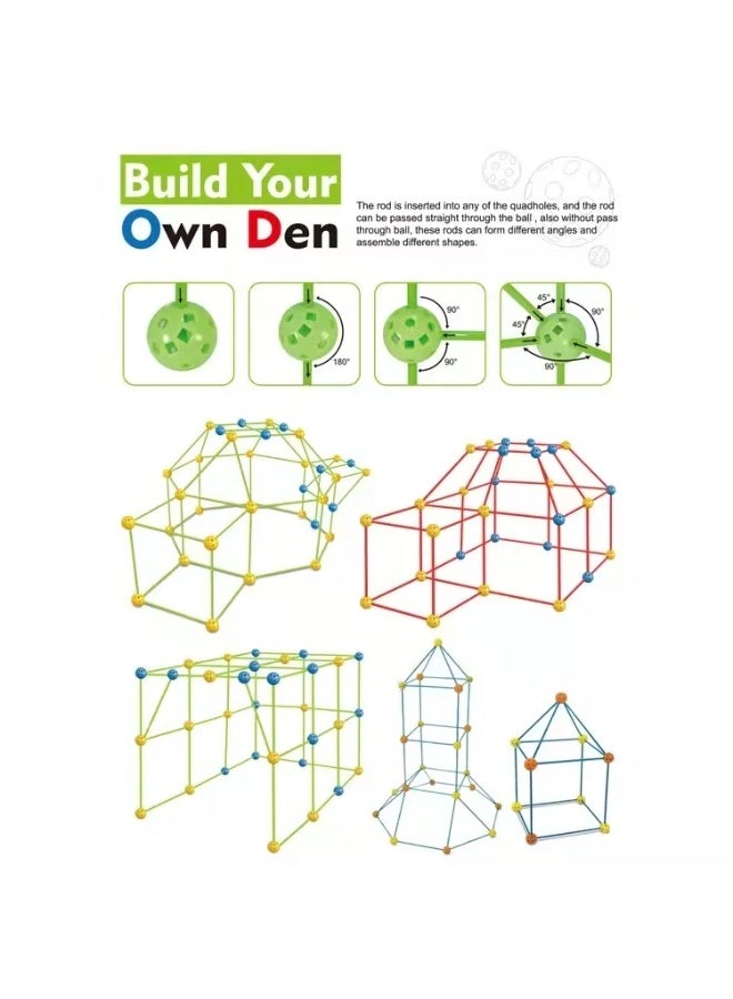 حسم مجموعة بناء حصن للاطفال  العاب تعليمية للاطفال حتئ عمر 12 سنة للاولاد والبنات، لعبة تعليمية للبناء بنفسك للاستخدام الداخلي والخارجي - Image 1