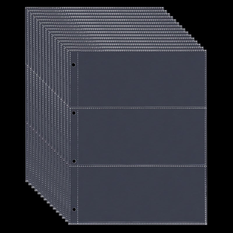 MUDOR 60 Pockets Currency Storage Pages with PP Material, PVC and Acid Free, 3-Pocket Page Bill Holders Refill Sheets for Collectors, 4 Holes Fillers Sleeves - Image 1
