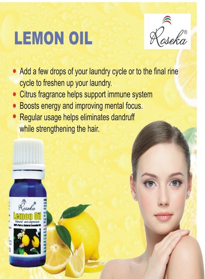 Roseka Combo Set Lemon Essential Oil Pure & Natural Undiluted Therapeutic Grade for Skin Pigmentation, Face, Hair, Aromatherapy and Massage, 40 ml (Pack of - 4) - Image 4