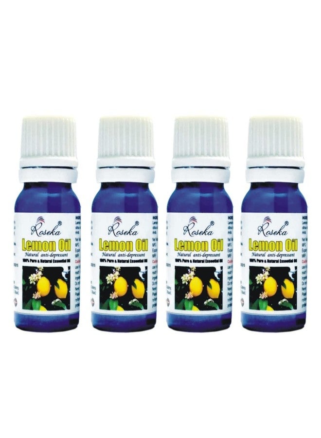 Roseka Combo Set Lemon Essential Oil Pure & Natural Undiluted Therapeutic Grade for Skin Pigmentation, Face, Hair, Aromatherapy and Massage, 40 ml (Pack of - 4) - Image 1
