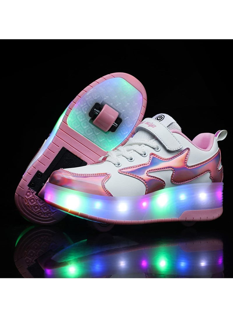 Loquat Kids Roller Skates Light Up Shoes with Double Wheel Shoes LED USB Charging Roller Sneakers for Girls Boys Best Gift - Image 5