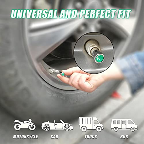 GODESON Chrome Plated Brass Tire Valve Stem Caps N2 Nitrogen Sign Logo on The Top, 5 pcs/Set (Additional 1pcs Spare). - Image 5