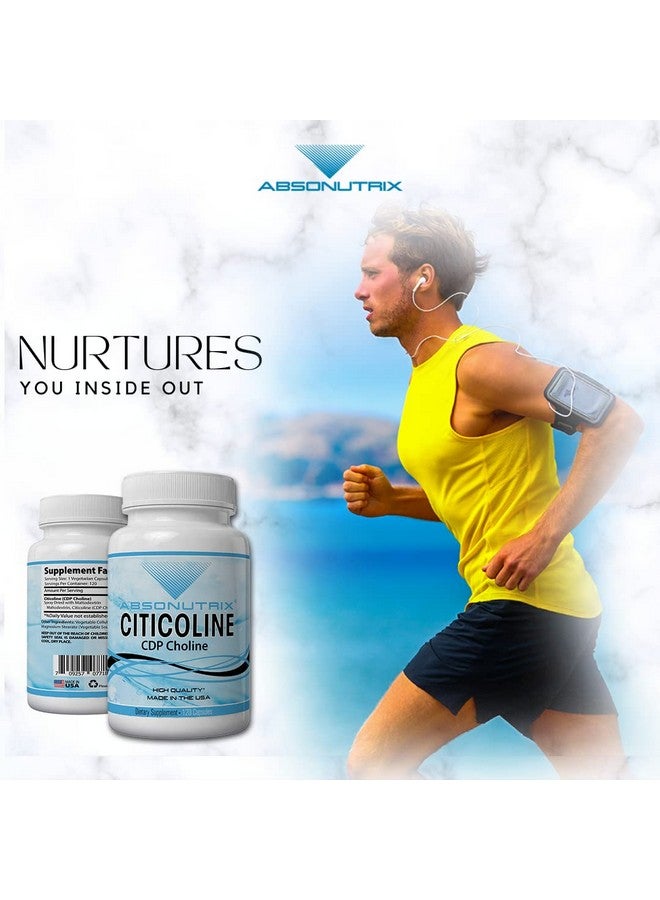 Absonutrix Citicoline Cdp Choline 530Mg Nootropic Supplement Gmp Certified Thirdparty Tested Easy To Swallow 120 Vegetarian Caps Improves Cognitive Skills Supports Memory Nongmo Made In Usa - Image 5
