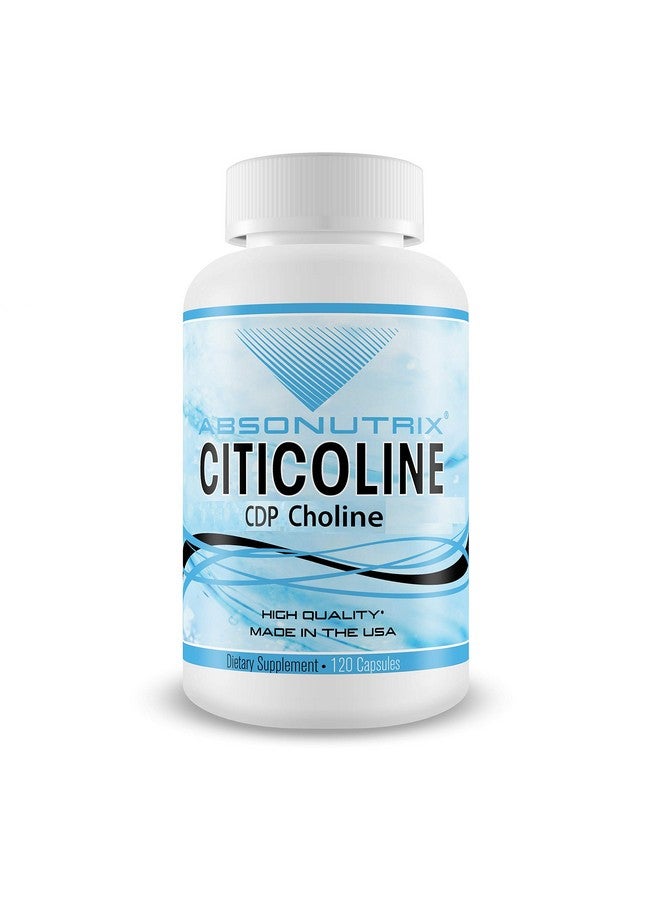 Absonutrix Citicoline Cdp Choline 530Mg Nootropic Supplement Gmp Certified Thirdparty Tested Easy To Swallow 120 Vegetarian Caps Improves Cognitive Skills Supports Memory Nongmo Made In Usa - Image 1