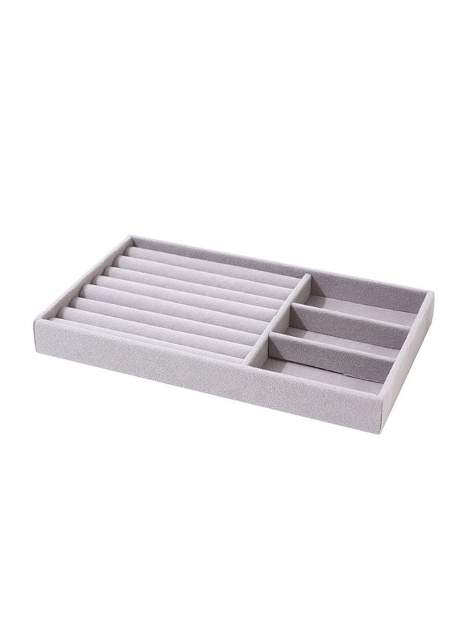 yongsheng Portable Jewellery Ring Display Organizer Tray Holder，Velvet Stackable Jewelry Tray Gray Drawer Organizer Jewelry Showcase Display Organizer  - Image 1