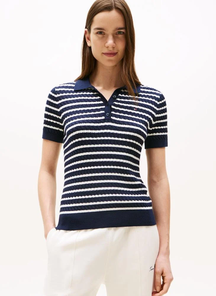 TOMMY HILFIGER CO CABLE FINE GG POLO S/S SWT