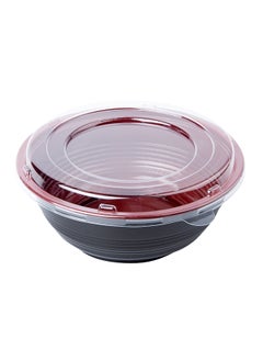 Restaurantware Restaurantware-34 Ounce Food Containers, 200 Disposable Salad Bowls - Lids Included, Microwavable, Black And Red Plastic To Go Bowls, Asian Inspired, Perfect For Picnics, Or Take Outs  - Image 1
