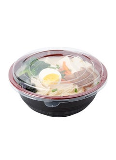 Restaurantware Restaurantware-34 Ounce Food Containers, 200 Disposable Salad Bowls - Lids Included, Microwavable, Black And Red Plastic To Go Bowls, Asian Inspired, Perfect For Picnics, Or Take Outs  - Image 3