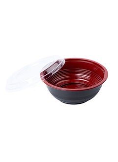 Restaurantware Restaurantware-34 Ounce Food Containers, 200 Disposable Salad Bowls - Lids Included, Microwavable, Black And Red Plastic To Go Bowls, Asian Inspired, Perfect For Picnics, Or Take Outs  - Image 2