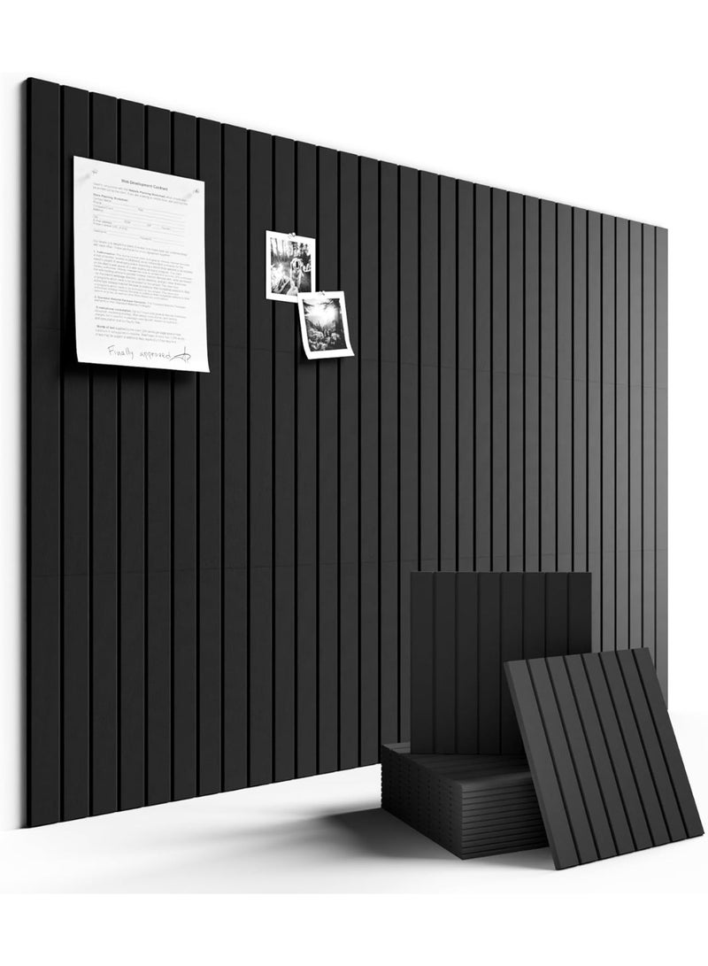 موثوقية التنبؤ لوحة إعلانات كبيرة من اللباد 120 * 90 سم بديل للوحة الفلين الكبيرة، عبوة من 12 قطعة مع 70 علامة لاصقة قابلة للإزالة بأمان، ألواح فلين للجدران، لوحة فلين للمكتب المنزلي، لوحة دبابيس للفصل الدراسي (أسود) - Image 1