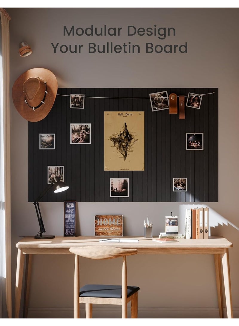 موثوقية التنبؤ لوحة إعلانات كبيرة من اللباد 120 * 90 سم بديل للوحة الفلين الكبيرة، عبوة من 12 قطعة مع 70 علامة لاصقة قابلة للإزالة بأمان، ألواح فلين للجدران، لوحة فلين للمكتب المنزلي، لوحة دبابيس للفصل الدراسي (أسود) - Image 5