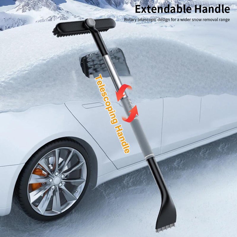 Car Ice Scraper And Brush: 360° Rotatable 70-86cm Telescopic Rod, Premium ABS & PVC Bristles, Efficient Snow Removal - Comfortable EVA Handle, Windshield Scraper for Car, Scooter, Home Outdoor Use - Image 5