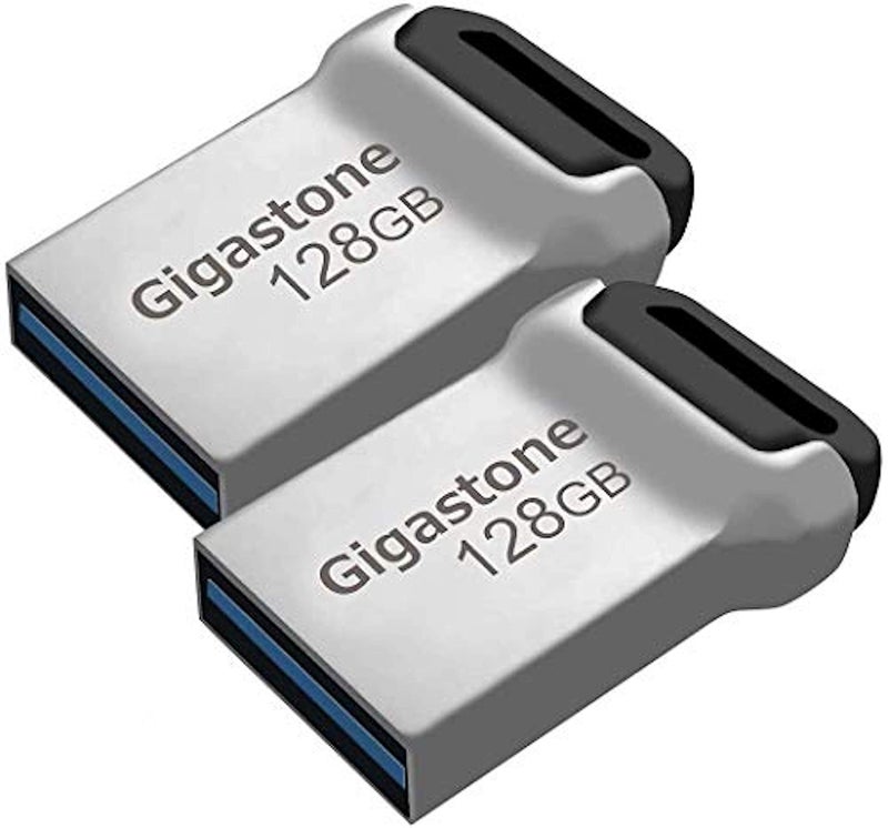 GIGASTONE Z90 [2-Pack] 128GB USB 3.2 Gen1 Flash Drive, Mini Fit Metal Waterproof Compact Pen Drive, Reliable Performance Thumb Drive, USB 2.0 / USB 3.0 / USB 3.1 Interface Compatible - Image 1