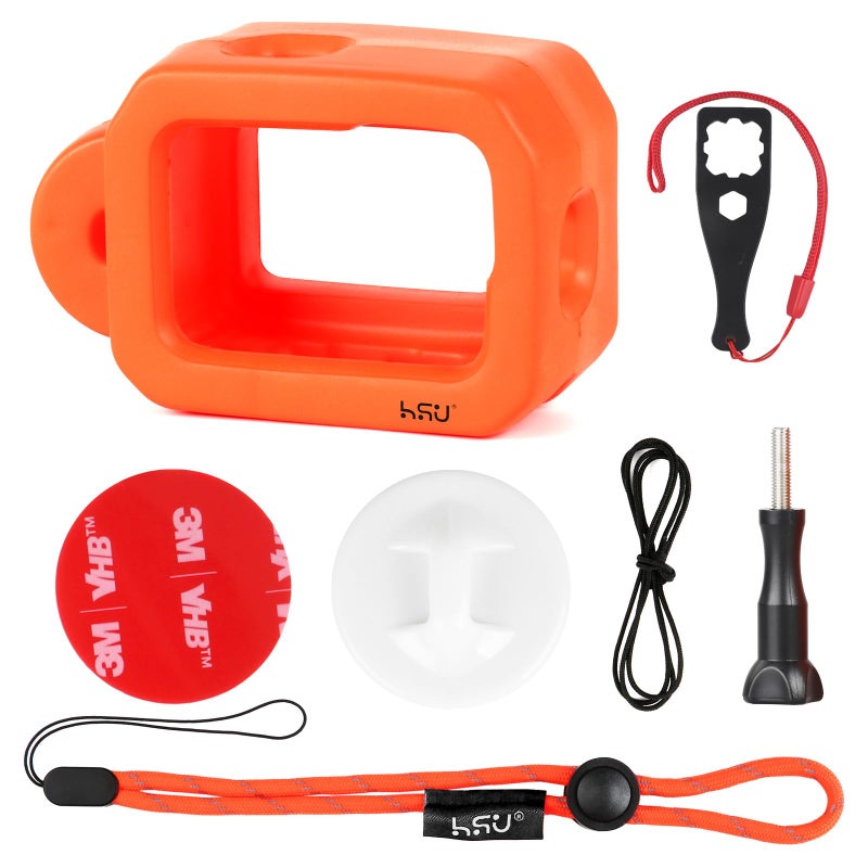 HSU Floaty Case for GoPro Hero 13/12/ 11/10/ 9 Black, Floating Case with Long Screw and Adhesive Anchors for Snorkeling, Surfing, Wakeboarding, GoPro Hero Accessories - Image 1