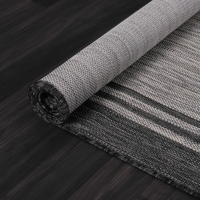 Luul Home Bordered Outdoor Rug 5x7 Washable Outside Carpet for Indoor Patio Porch Waterproof Easy Cleaning Non Shedding Area Rugs Dark Gray 5 x 7 - Image 5