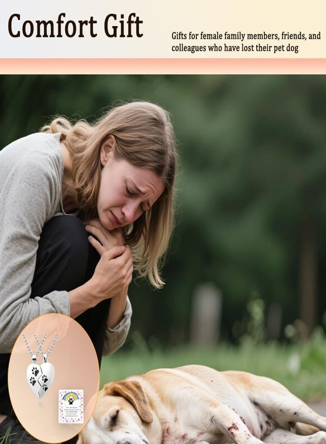 قلادات يانغ تشيان المتطابقة على شكل قلب مع بصمات أقدام، هدايا رائعة لفقدان حيوان أليف، هدايا مميزة للأصدقاء، هدايا للعائلة، هدايا لزميلات العمل، أفكار هدايا عيد ميلاد - Image 2