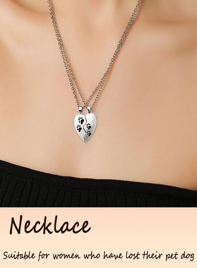 قلادات يانغ تشيان المتطابقة على شكل قلب مع بصمات أقدام، هدايا رائعة لفقدان حيوان أليف، هدايا مميزة للأصدقاء، هدايا للعائلة، هدايا لزميلات العمل، أفكار هدايا عيد ميلاد - Image 3