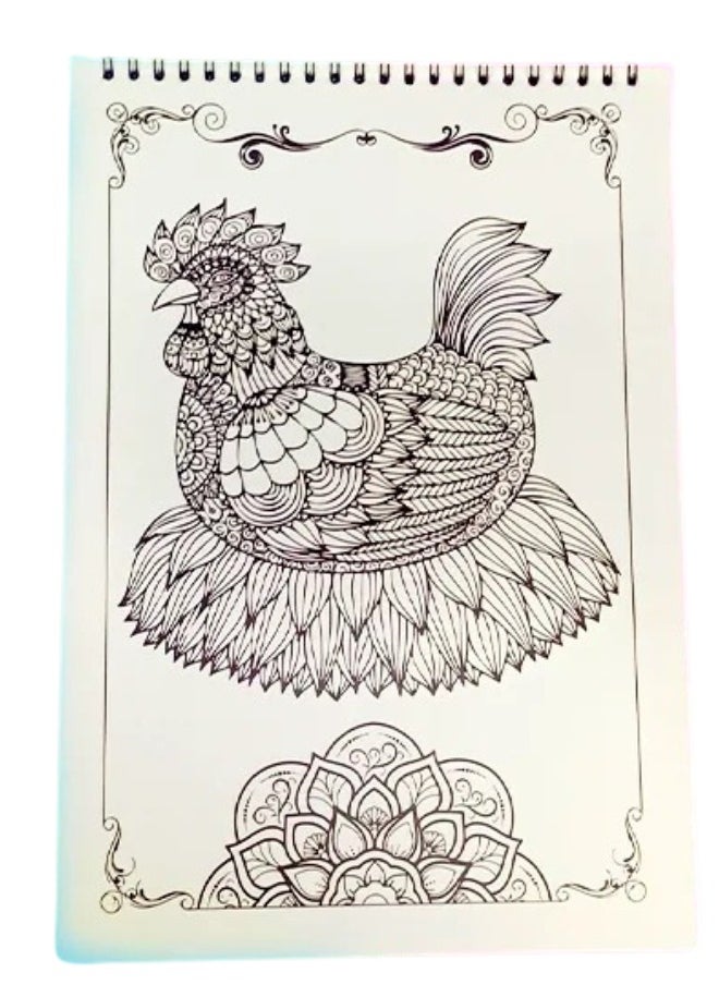 null - Mandela Coloring Book - For Adults and Children - Animal Design - Made of Special Paper for Drawing and Coloring - 16 Designs. - Image 1