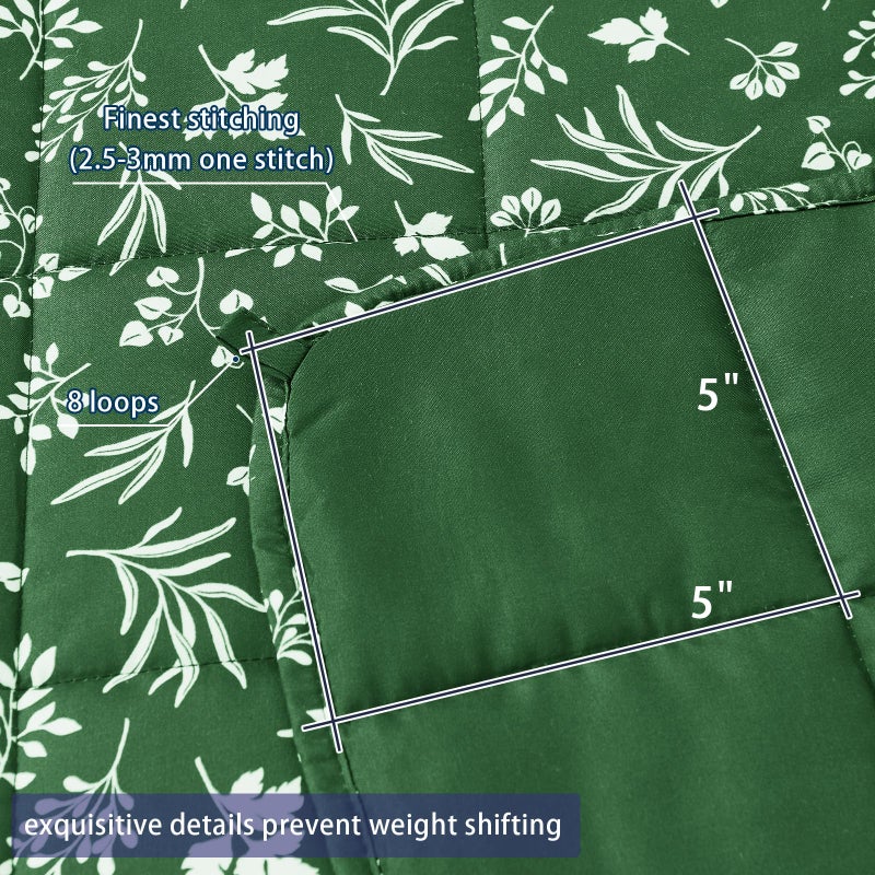 yescool Weighted Blanket for Adults (20 lbs, 60â€ x 80â€, Forest) Cooling Heavy Blanket for Sleeping Perfect for 190-210 lbs, Queen Size Breathable Blanket with Premium Glass Bead, Machine Washable - Image 4