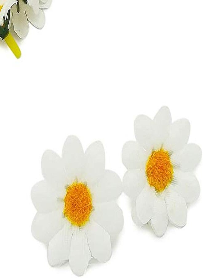 KnR Harmony Faux White Daisies Bulk 100pcs Mini Daisies Artificial Flowers Gerbera Daisy Heads Fake for DIY Garland Craft Birthday Wedding Party Easter Bonnet Home Decoration - Image 4