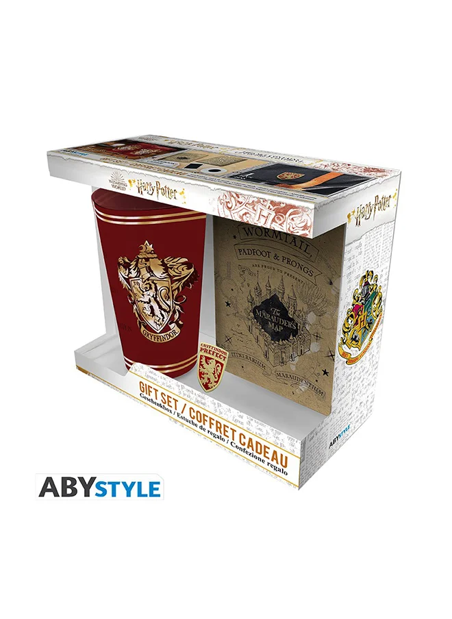 أبيستايل ABYstyle HARRY POTTER - Pck XXL Glass + Pin + Pocket Notebook Gryffindor