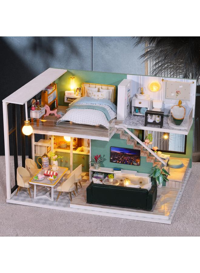 Bluejw Jiate Diy Cabin Quiet Time Creative Handmade Assembled Exquisite Duplex Apartment Model Material Gifts - Image 1