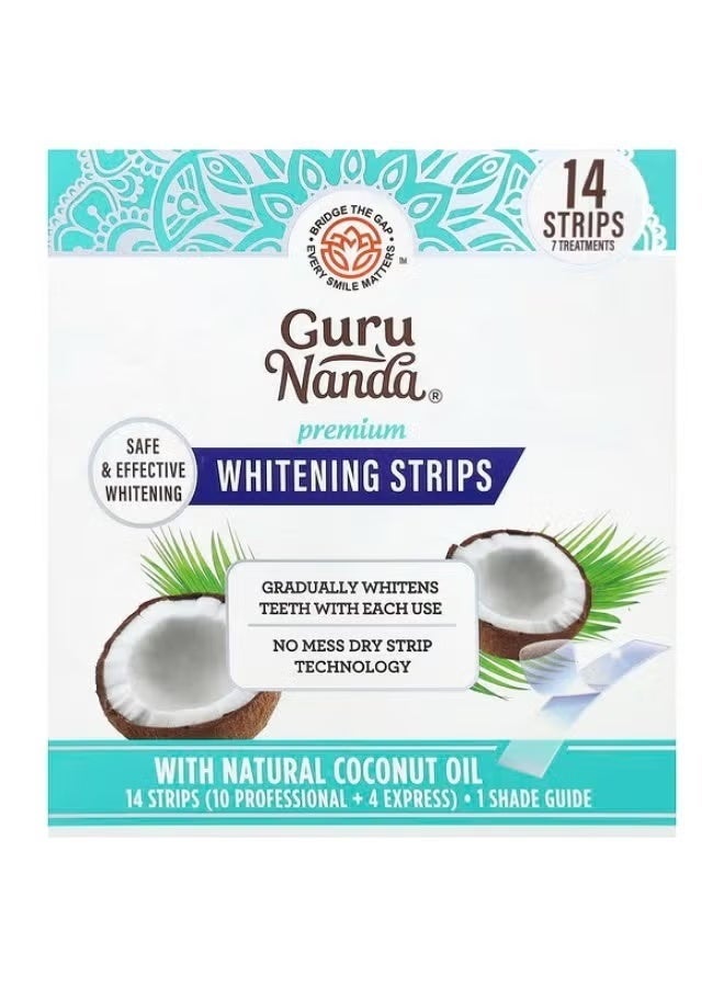 GuruNanda Coconut Oil Whitening Strips for Sensitive Teeth – 14 Strips for Gentle Teeth Whitening - Image 1
