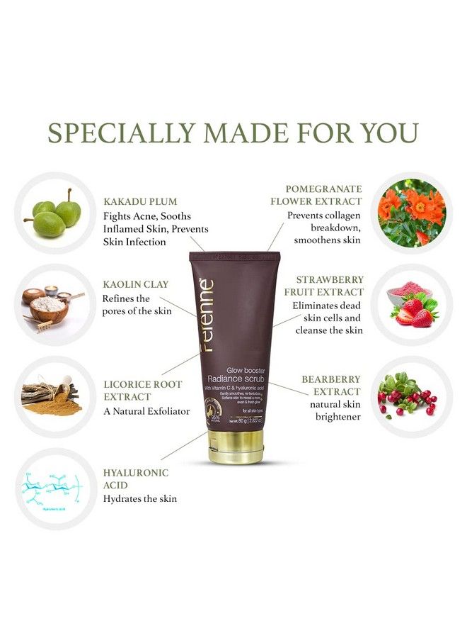 PERENNE Glow Booster Scrub With Vitamin C And Hyaluronic Acid For All Skin Types Detan The Skin Gently Exfoliates Removes Dead Skin Cells Deeply Cleanses And Detoxify The Skin For Men And Women - Image 5