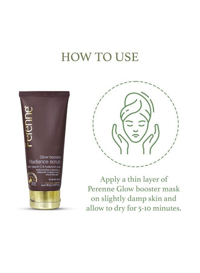 PERENNE Glow Booster Scrub With Vitamin C And Hyaluronic Acid For All Skin Types Detan The Skin Gently Exfoliates Removes Dead Skin Cells Deeply Cleanses And Detoxify The Skin For Men And Women - Image 4