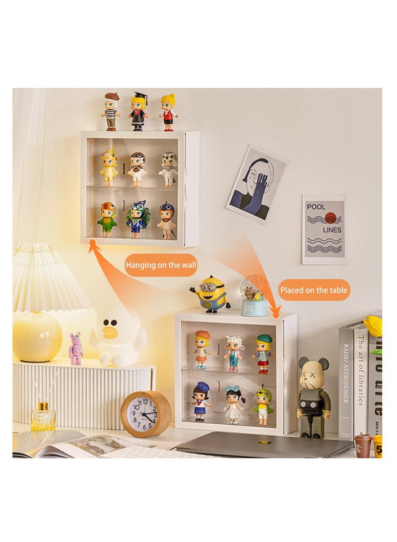 Excefore Clear Display Case for Figures, Adjustable Display Wall-Mounted Doll Storage Box, Dust and Moisture Proof Display Box, Suitable for Figures Collectibles Toys (White) - Image 2