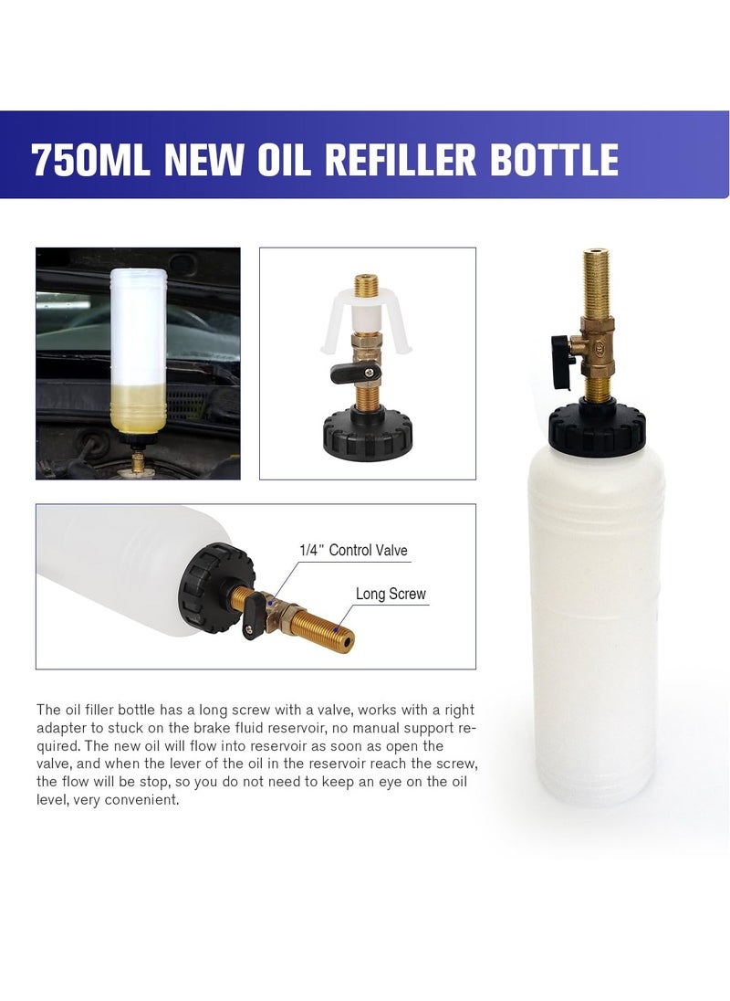 SYOSI - Brake Bleeder kit, Pneumatic Brake Fluid Bleeder Tool, Brake Bleeder, Aerodynamicsingle Person operationwith Oil Bottle, Suitable for All Models (1L) - Image 1