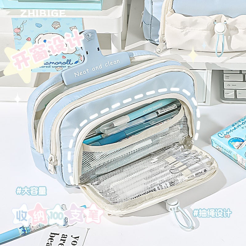 Drawstring Pencil Case Girls Boys Simple Stationery Case Junior High School Students High School Students Large Capacity Pencil Case High Value Pencil Case - Image 3
