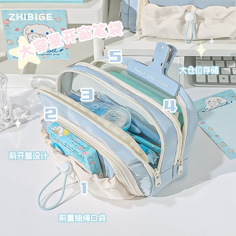 Drawstring Pencil Case Girls Boys Simple Stationery Case Junior High School Students High School Students Large Capacity Pencil Case High Value Pencil Case - Image 4