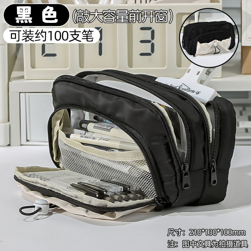 Drawstring Pencil Case Girls Boys Simple Stationery Case Junior High School Students High School Students Large Capacity Pencil Case High Value Pencil Case - Image 1
