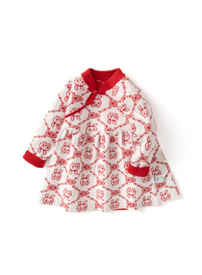Balabala Spring & Autumn Baby Dress, First Birthday Outfit, Girls' Chinese Style Sweet Princess Dress, Elegant And Stylish - Image 1