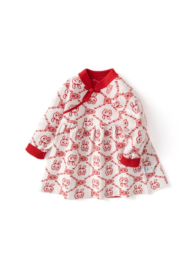 Balabala Spring & Autumn Baby Dress, First Birthday Outfit, Girls' Chinese Style Sweet Princess Dress, Elegant And Stylish - Image 2