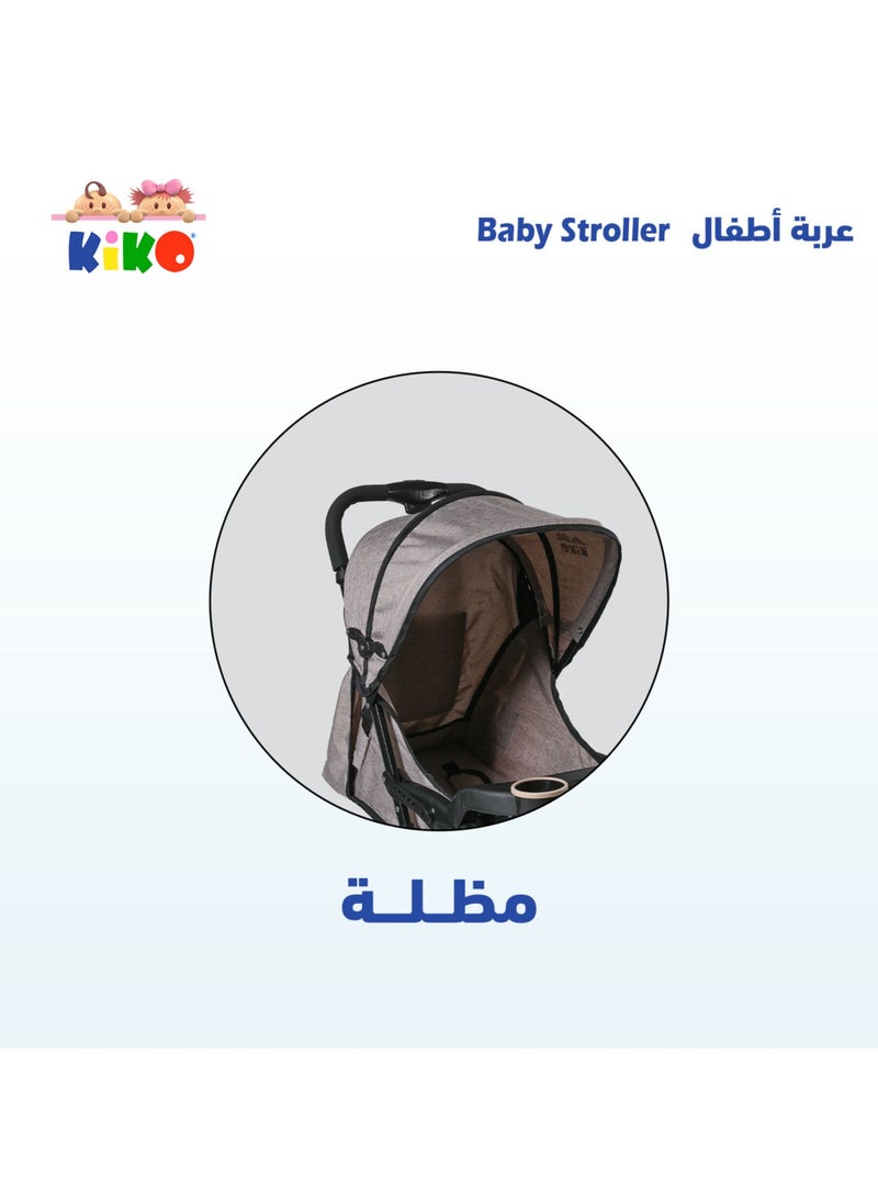 KIKO COMFORTABLE STROLLER 6 WHEELS  ( 0 M+ )-Grey - Image 4