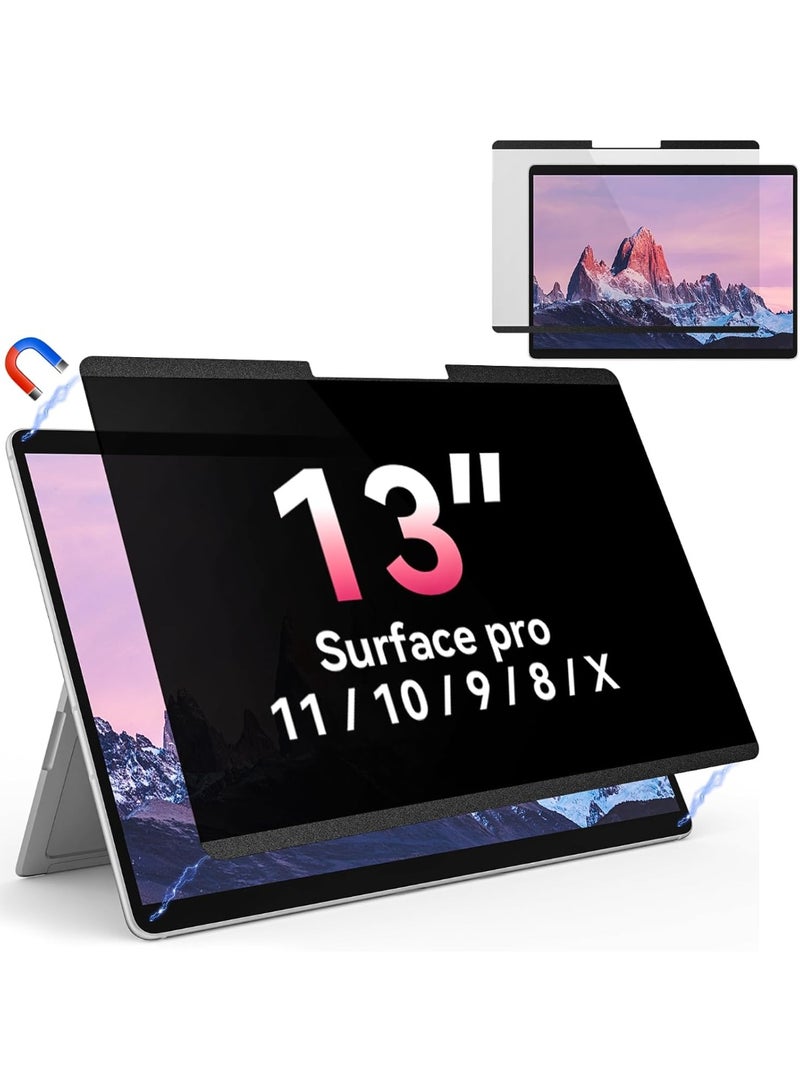Magnetic Privacy Screen Protector for Surface Pro 11/10/9/8/X -13 Inch, Anti Glare Filter, Anti Blue Light Film, Removable Shield Microsoft Pro 13inch Accessories, Reusable Cover Matte Bubble Free Guard - Image 2