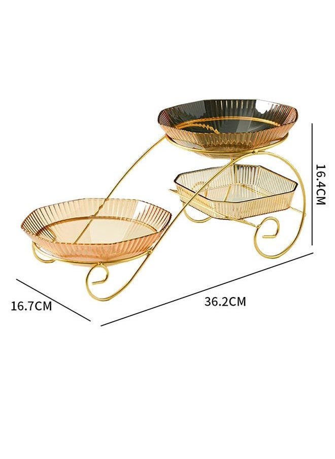 ZCM-HAPPY - Multi-layer Fruit and Nut Tray, Suitable For Living Room Coffee Table and Office Snack Display Tray - Image 1