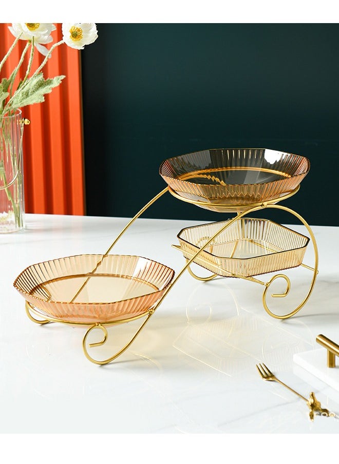 ZCM-HAPPY - Multi-layer Fruit and Nut Tray, Suitable For Living Room Coffee Table and Office Snack Display Tray - Image 1