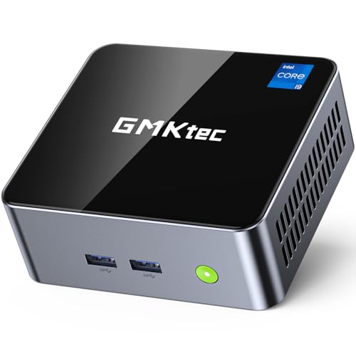 GMKtec Mini Desktop Computer, M3 Intel Core i5 12450H (8C/12T, up to 4.40GHz) Mini PC 16GB DDR4 (8GB*2) 512GB SSD, 2X HDMI 4K, 4X USB 3.2, USB-C, WiFi 6, BT 5.2, RJ45 2.5G Black - Image 1