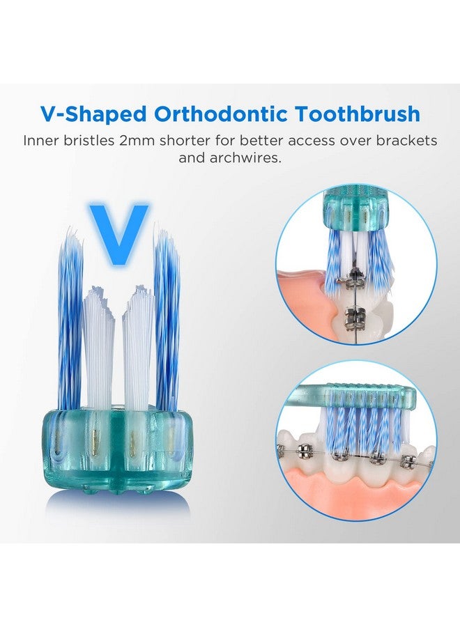 Fregum V-Shaped Orthodontic Toothbrush for Braces, Soft Bristles, 6 Count, No Interdental Brushes Included - Image 2