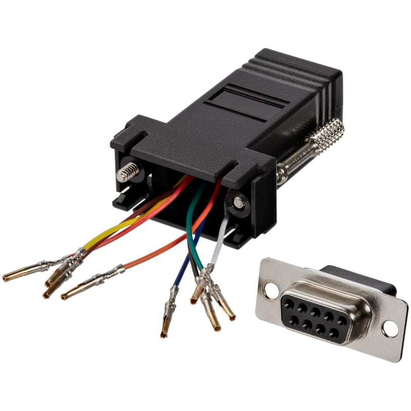 Startech.com StarTech.com DB9 to RJ45 Modular Adapter - F/F - Serial adapter - DB-9 (F) to RJ-45 (F) - GC98FF, Black  - Image 1