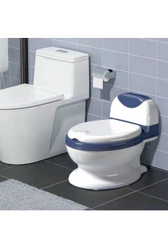 Generic Toilet training toilet, realistic toilet training seat, toddler toilet chair with soft seat, removable basin, toilet paper dispenser and splash cover for kids and babies non-slip, blue yellow  - Image 2