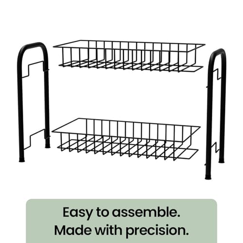 WonderStand MIRA (Black) | 2-Tier Metal Home/Kitchen Countertop Spice Rack Container Organizer - Image 3