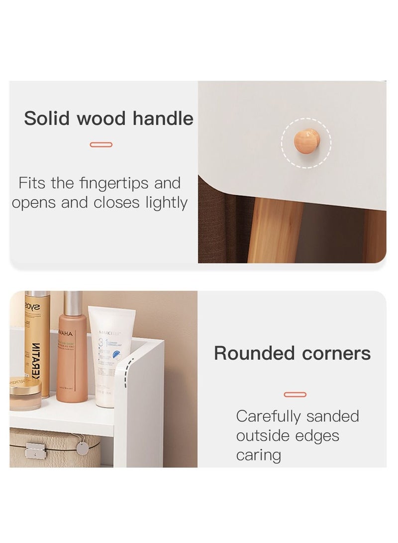 Sharpdo 80*40*120㎝ Modern Bedroom Dresser Table with Mirror, Vanity Table With 2 Drawers and Shelf, Makeup Table For Children, Bedroom - Image 5