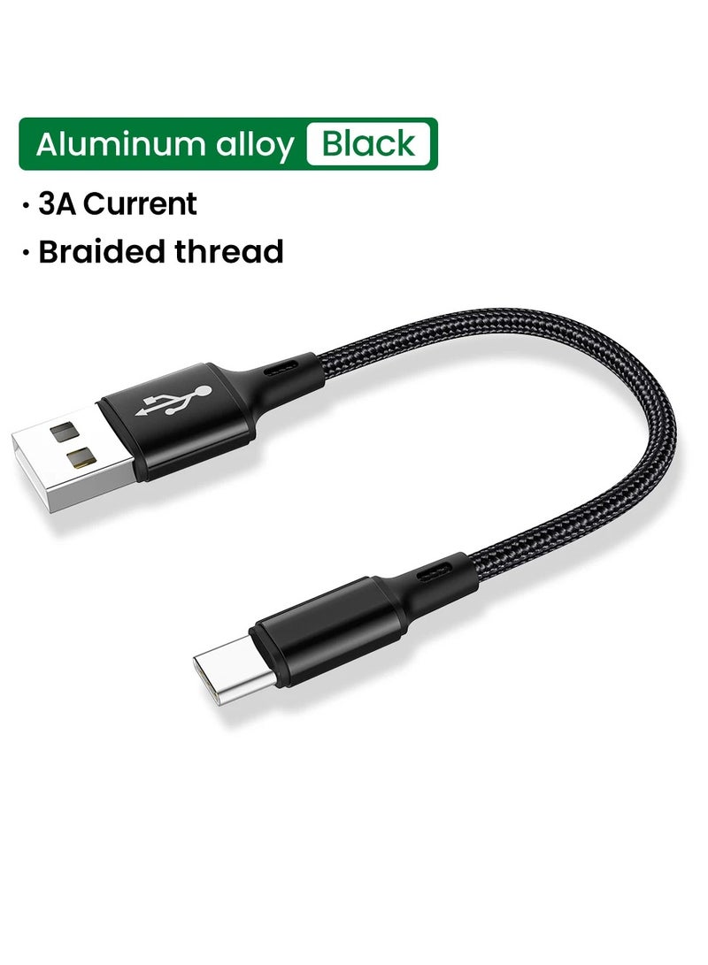 AROAQ Type C Usb Data Cable, Portable Fast Charging Phone Charging Usb C Cable, Strong Durable Braided Short Usb Cord, Flexible Type C Charging Cable With 480mbps Fast Data Transmission, (Black) - Image 1