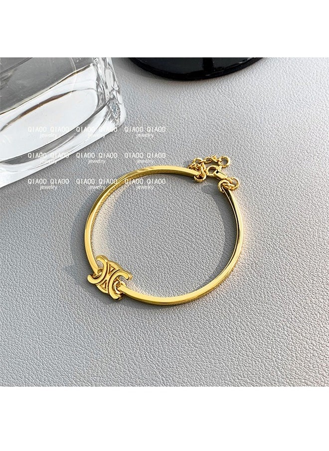 Beyond Arc De Triomphe Design Bracelet, Anti Rust and Anti Fading 18K Gold Plated Bracelet, Bangle for Women Jewelry (Golden)  - Image 3