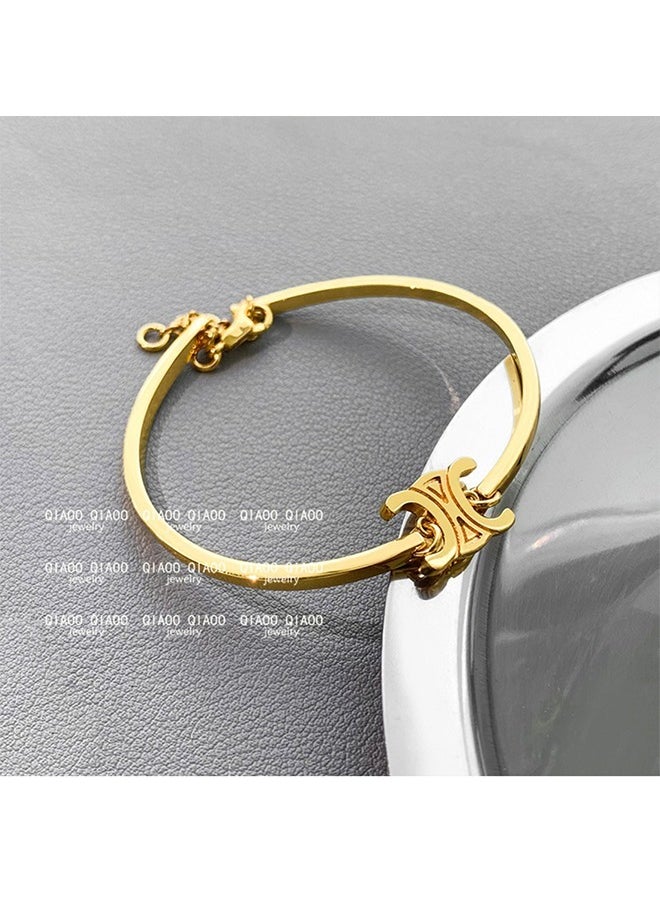 Beyond Arc De Triomphe Design Bracelet, Anti Rust and Anti Fading 18K Gold Plated Bracelet, Bangle for Women Jewelry (Golden)  - Image 4